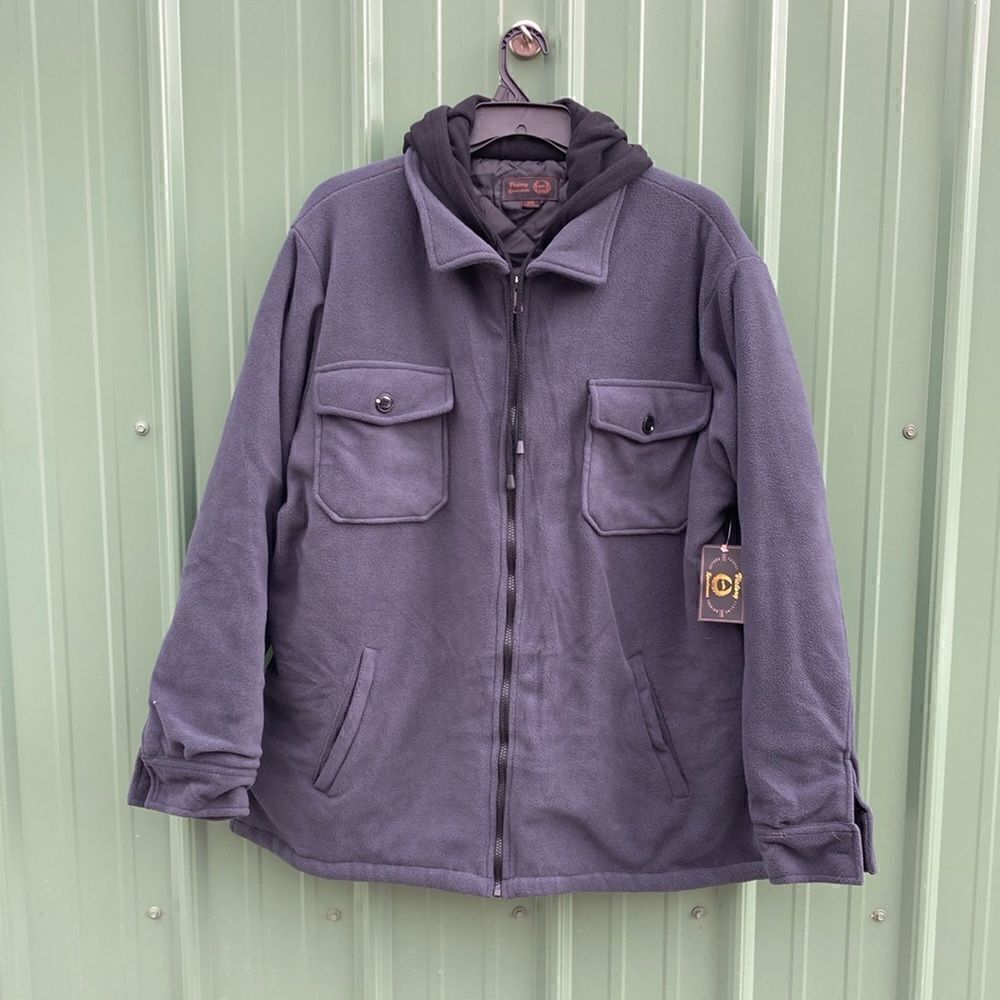 Men’s Victory Sportswear Fleece Fully Lined Hooded Zip Up Jacket Coat Size XXL